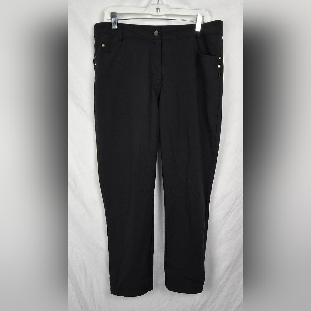 Birdee Sport Women's Black Sporty Golf Travel Pants sz 10